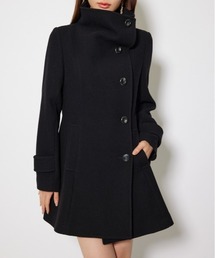 【美品】rienda リエンダ ロングコート ダブルボタン ブラック Sサイズ セール】rienda｜リエンダのステンカラーコート（ブラック/黒色系