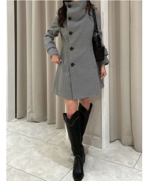 AW2025】25オーバーネックシンデレララインミニコート 秋服 冬服