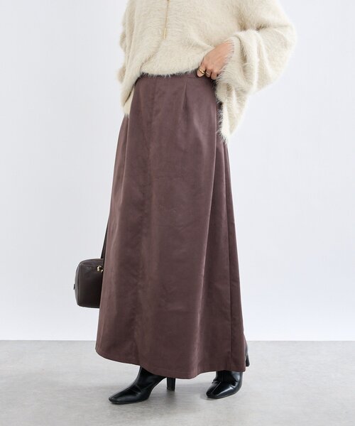 RIVE DROITE(リヴドロワ)の「【モダンな印象】ブラッシュドクロスサイドタックスカート(スカート・レディース・ブラウン/キャメル・38/36)」の6枚目の写真