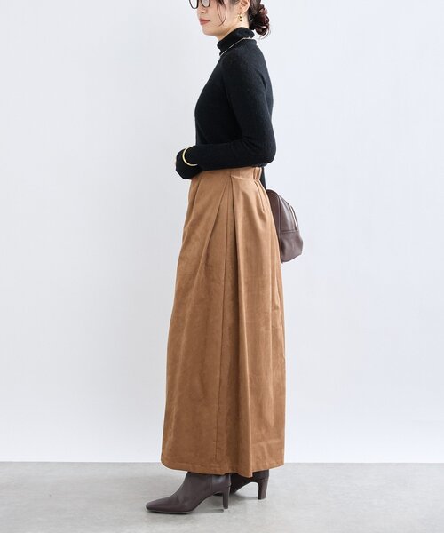 RIVE DROITE(リヴドロワ)の「【モダンな印象】ブラッシュドクロスサイドタックスカート(スカート・レディース・ブラウン/キャメル・38/36)」の10枚目の写真