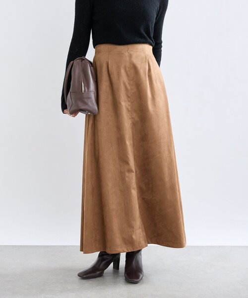 RIVE DROITE(リヴドロワ)の「【モダンな印象】ブラッシュドクロスサイドタックスカート(スカート・レディース・ブラウン/キャメル・38/36)」の4枚目の写真