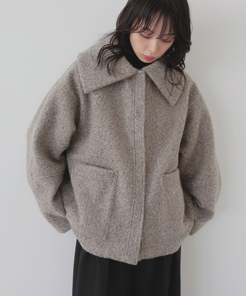 シャギーウールbigカラーコート LIAN（リアン）の「カールシャギービックカラーコート（ステンカラー