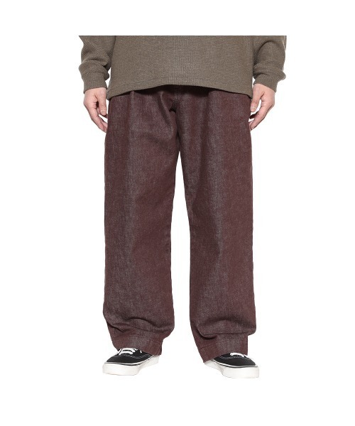 CALEE(キャリー)の「VINTAGE REPRODUCT DENIM TUCK TROUSERS <BROWN DENIM>(デニムパンツ・メンズ・ブラウン・MEDIUM/LARGE)」の1枚目の写真