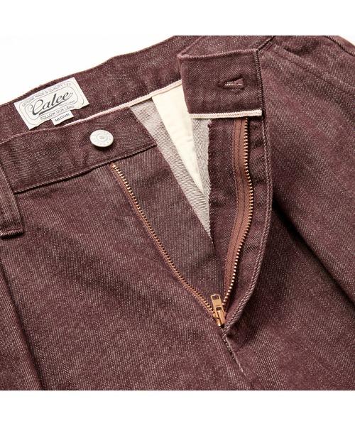 CALEE(キャリー)の「VINTAGE REPRODUCT DENIM TUCK TROUSERS <BROWN DENIM>(デニムパンツ・メンズ・ブラウン・MEDIUM/LARGE)」の5枚目の写真