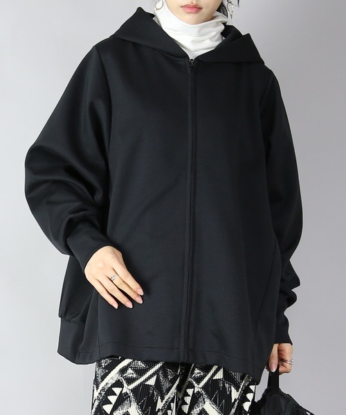 and it_（アンドイット）の「ダンボールニットゆったりこなれフルジップパーカー（パーカー・レディース・ブルーグレー/ブラック/ブラウン・FREE）」の11枚目の写真