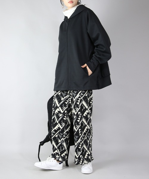 and it_（アンドイット）の「ダンボールニットゆったりこなれフルジップパーカー（パーカー・レディース・ブルーグレー/ブラック/ブラウン・FREE）」の7枚目の写真