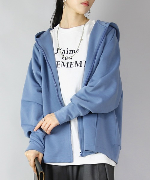 and it_（アンドイット）の「ダンボールニットゆったりこなれフルジップパーカー（パーカー・レディース・ブルーグレー/ブラック/ブラウン・FREE）」の17枚目の写真