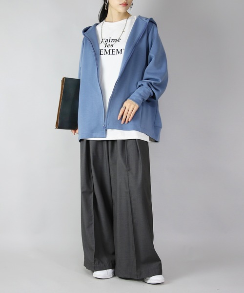 and it_（アンドイット）の「ダンボールニットゆったりこなれフルジップパーカー（パーカー・レディース・ブルーグレー/ブラック/ブラウン・FREE）」の20枚目の写真