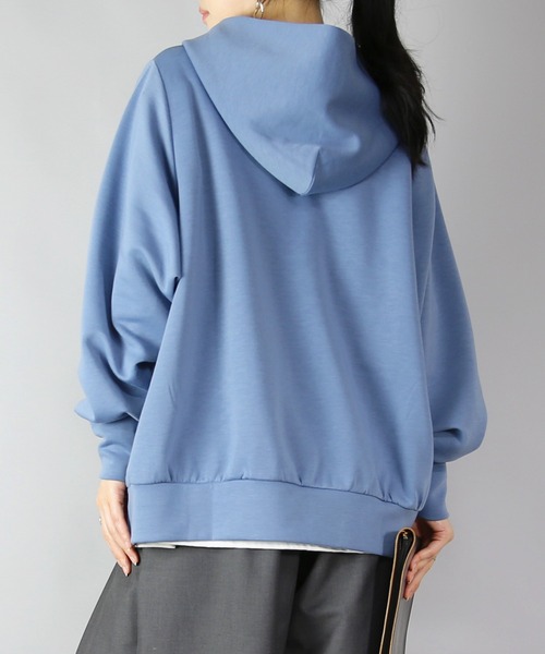 and it_（アンドイット）の「ダンボールニットゆったりこなれフルジップパーカー（パーカー・レディース・ブルーグレー/ブラック/ブラウン・FREE）」の14枚目の写真