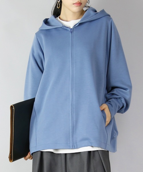 and it_（アンドイット）の「ダンボールニットゆったりこなれフルジップパーカー（パーカー・レディース・ブルーグレー/ブラック/ブラウン・FREE）」の6枚目の写真