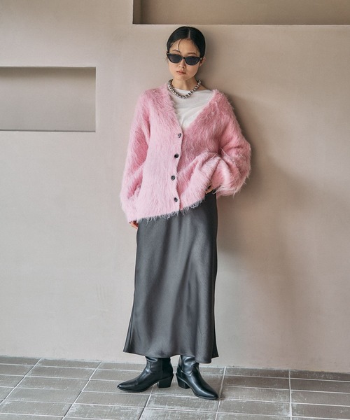 5ゲージシャギーVカーディガン 603944（カーディガン/ボレロ）｜LEPSIM