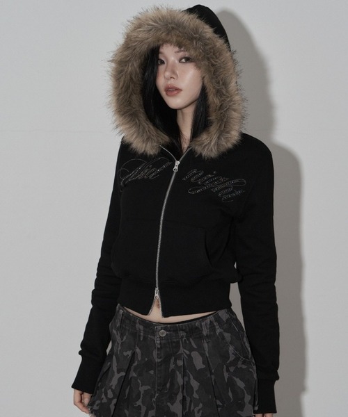 Midnight Move／クロップファージップアップ（パーカー）｜Midnight