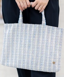 Neige（ネージュ）の「スカラップハンドルツイードトート（エコバッグ/サブバッグ）」