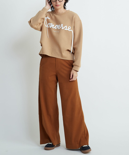 RIB WIDE BUGGY PANTS