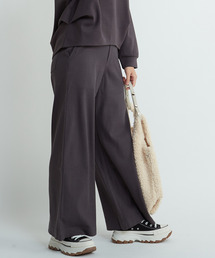 RIB WIDE BUGGY PANTS