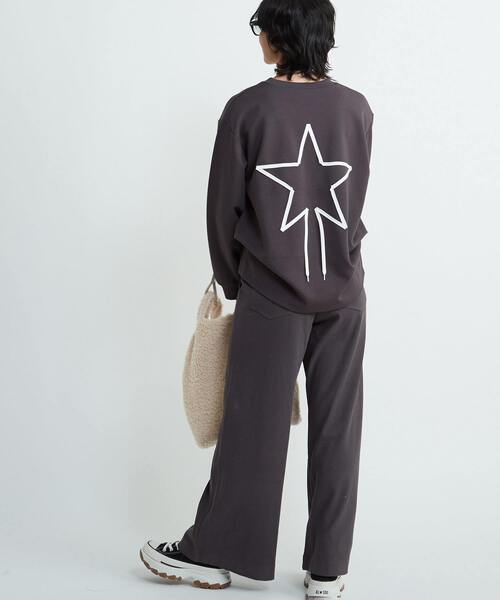 CONVERSE TOKYO(コンバーストウキョウ)の「RIB WIDE BUGGY PANTS(その他パンツ・レディース・キャメル/チャコールグレー・FREE)」の4枚目の写真