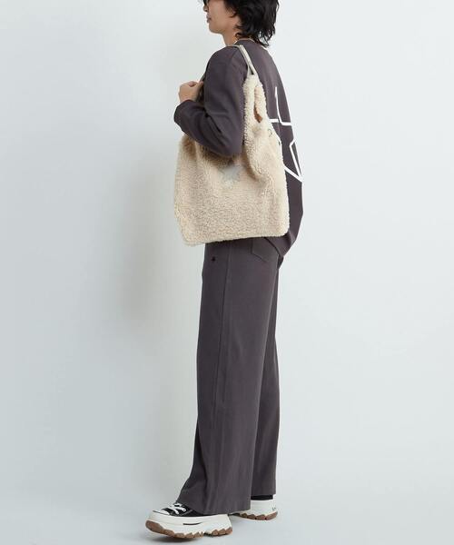 CONVERSE TOKYO(コンバーストウキョウ)の「RIB WIDE BUGGY PANTS(その他パンツ・レディース・キャメル/チャコールグレー・FREE)」の5枚目の写真
