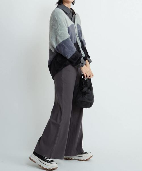 CONVERSE TOKYO(コンバーストウキョウ)の「RIB WIDE BUGGY PANTS(その他パンツ・レディース・キャメル/チャコールグレー・FREE)」の7枚目の写真