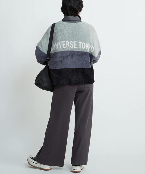 CONVERSE TOKYO(コンバーストウキョウ)の「RIB WIDE BUGGY PANTS(その他パンツ・レディース・キャメル/チャコールグレー・FREE)」の8枚目の写真