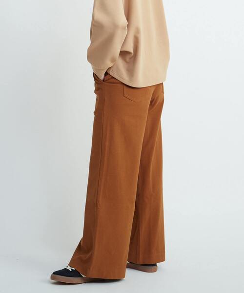 CONVERSE TOKYO(コンバーストウキョウ)の「RIB WIDE BUGGY PANTS(その他パンツ・レディース・キャメル/チャコールグレー・FREE)」の11枚目の写真
