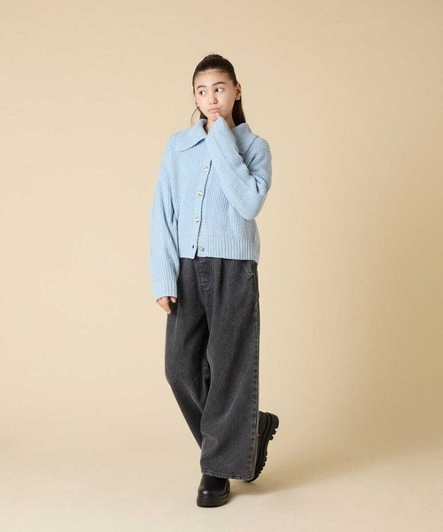 a.v.v（アーヴェヴェ）の「[130-160]襟付きカーディガン（カーディガン/ボレロ・キッズ・ダークインディゴブルー/チャコールグレー・160/140/150/130）」の9枚目の写真