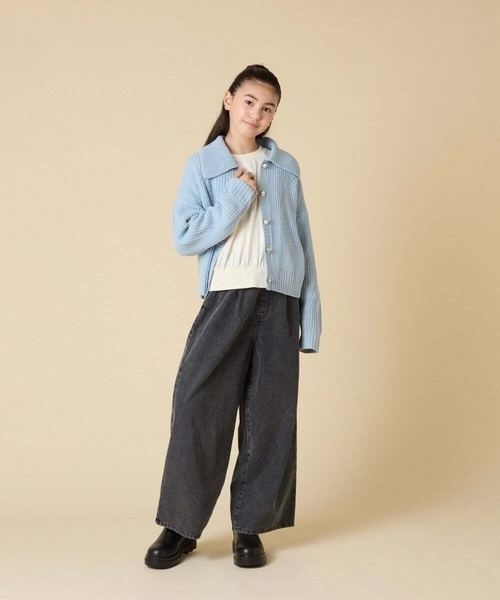 a.v.v（アーヴェヴェ）の「[130-160]襟付きカーディガン（カーディガン/ボレロ・キッズ・ダークインディゴブルー/チャコールグレー・160/140/150/130）」の10枚目の写真