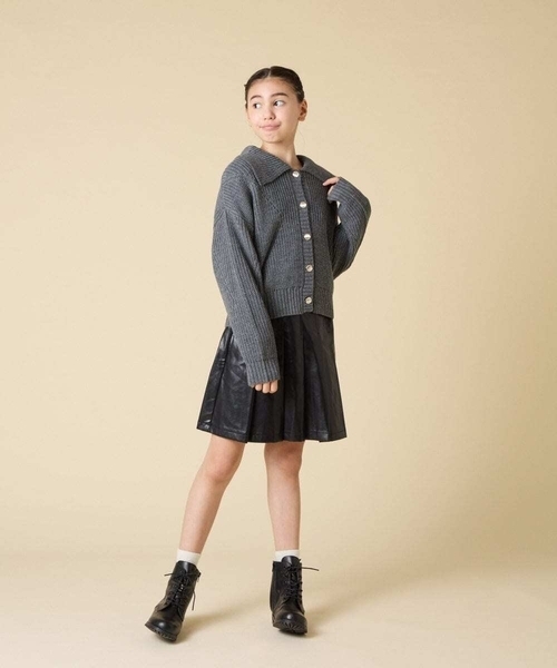 a.v.v（アーヴェヴェ）の「[130-160]襟付きカーディガン（カーディガン/ボレロ・キッズ・ダークインディゴブルー/チャコールグレー・160/140/150/130）」の17枚目の写真