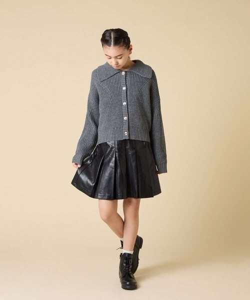 a.v.v（アーヴェヴェ）の「[130-160]襟付きカーディガン（カーディガン/ボレロ・キッズ・ダークインディゴブルー/チャコールグレー・160/140/150/130）」の18枚目の写真