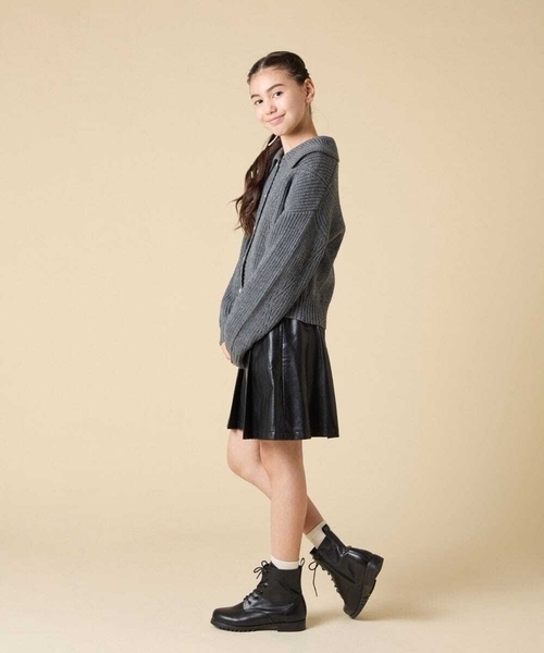 a.v.v（アーヴェヴェ）の「[130-160]襟付きカーディガン（カーディガン/ボレロ・キッズ・ダークインディゴブルー/チャコールグレー・160/140/150/130）」の19枚目の写真