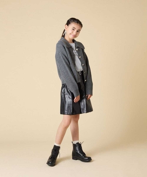 a.v.v（アーヴェヴェ）の「[130-160]襟付きカーディガン（カーディガン/ボレロ・キッズ・ダークインディゴブルー/チャコールグレー・160/140/150/130）」の22枚目の写真