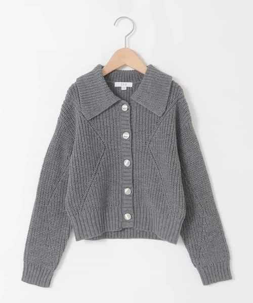 a.v.v（アーヴェヴェ）の「[130-160]襟付きカーディガン（カーディガン/ボレロ・キッズ・ダークインディゴブルー/チャコールグレー・160/140/150/130）」の3枚目の写真