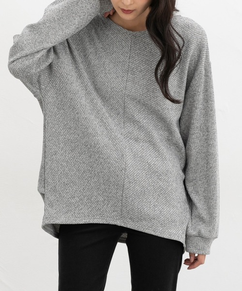 Honeys(ハニーズ)の「Vネックチュニック(Tシャツ/カットソー・レディース・ブルー/モカ/イエロー系その他/グレー系その他/ブラック・L/LL/M)」の3枚目の写真