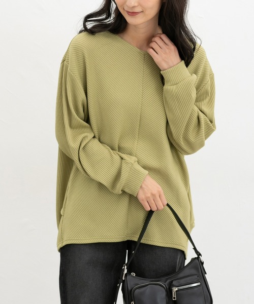 Honeys(ハニーズ)の「Vネックチュニック(Tシャツ/カットソー・レディース・ブルー/モカ/イエロー系その他/グレー系その他/ブラック・L/LL/M)」の5枚目の写真