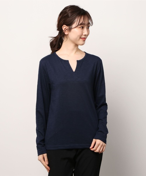 ARCHIVER(アーカイバ)の「【RES】【RDS】キーネックスラブ天竺カットソー(Tシャツ/カットソー・メンズ・ネイビー/グレー/ライトピンク/カーキ/ブラック/ホワイト・MEDIUM/X-LARGE/LARGE)」の13枚目の写真