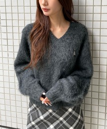 ALAND | 【UNISEX】ALAND／AロゴシャギーVネックプルオーバー(ニット/セーター)