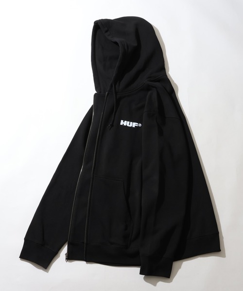 セール】【HUF/ハフ】ALL CAPS F/Z HOODIE/裏起毛 刺繍ロゴ ジップ