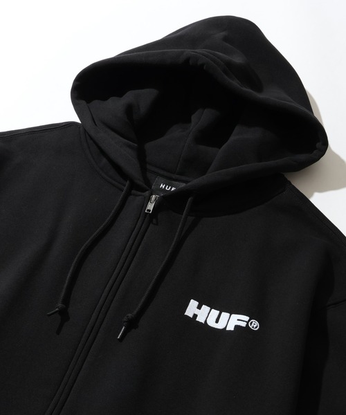 セール】【HUF/ハフ】ALL CAPS F/Z HOODIE/裏起毛 刺繍ロゴ ジップ