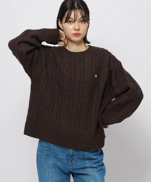 POLO BCS(ポロ ビーシーエス)の「【POLO BCS(ポロ・ビーシーエス)】ケーブルニットプルオーバー(ニット/セーター・レディース・ライトブルー/アイボリー/ピンク/ブラウン・LARGE/MEDIUM)」の5枚目の写真