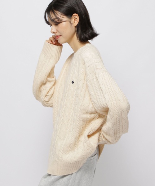 POLO BCS(ポロ・ビーシーエス)】ケーブルニットプルオーバー（ニット