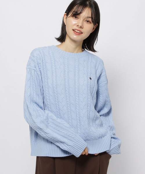 POLO BCS(ポロ ビーシーエス)の「【POLO BCS(ポロ・ビーシーエス)】ケーブルニットプルオーバー(ニット/セーター・レディース・ライトブルー/アイボリー/ピンク/ブラウン・LARGE/MEDIUM)」の11枚目の写真