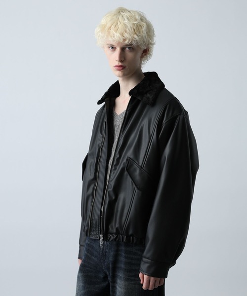 HARE（ハレ）の「エアサーマルエリファーレザーブルゾン(HARE