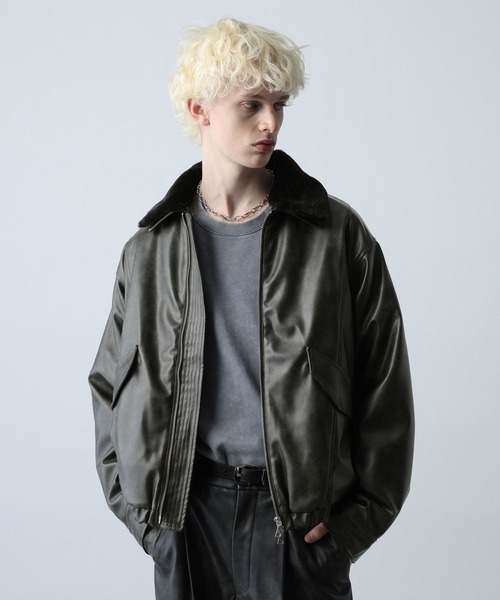 HARE（ハレ）の「エアサーマルエリファーレザーブルゾン(HARE