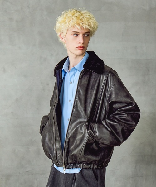 セール】エアサーマルエリファーレザーブルゾン(HARE)（ブルゾン