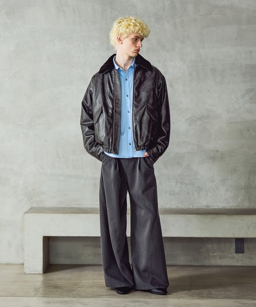 セール】エアサーマルエリファーレザーブルゾン(HARE)（ブルゾン