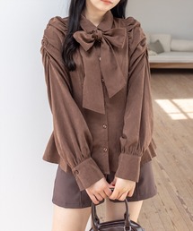 clear | ピーチリボンタックシャツ[大人 カジュアル フェミニン ガーリー]≪AW新作≫(シャツ/ブラウス)