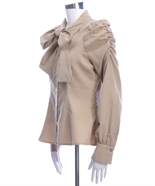 clear（クリア）の「ピーチリボンタックシャツ[大人 カジュアル フェミニン ガーリー]≪AW新作≫（シャツ/ブラウス・レディース・ブラウン/ベージュ/キャメル・F）」の9枚目の写真