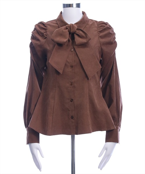 clear（クリア）の「ピーチリボンタックシャツ[大人 カジュアル フェミニン ガーリー]≪AW新作≫（シャツ/ブラウス・レディース・ブラウン/ベージュ/キャメル・F）」の22枚目の写真