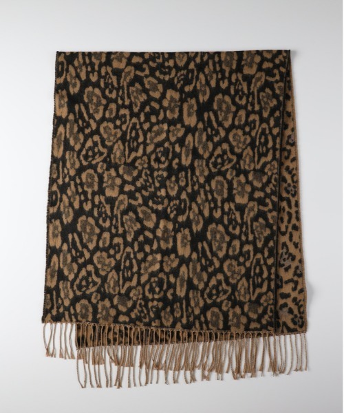 Right-on（ライトオン）の「【HONEYSUCKLE ROSE】アニマル柄 大判ストール (レオパード / ゼブラ / 防寒 / ギフト)（ストール/ショール・レディース・ブラック/ベージュ・ONE SIZE）」の4枚目の写真