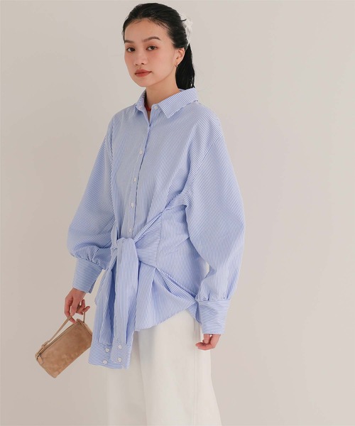 miette（ミエット）の「ウエストレイヤードライクシャツ（シャツ/ブラウス・レディース・ブルー系その他/オフホワイト/ブルー/ピンク/イエロー・FREE）」の4枚目の写真