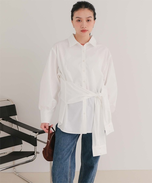 miette（ミエット）の「ウエストレイヤードライクシャツ（シャツ/ブラウス・レディース・ブルー系その他/オフホワイト/ブルー/ピンク/イエロー・FREE）」の7枚目の写真